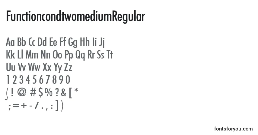 Czcionka FunctioncondtwomediumRegular – alfabet, cyfry, specjalne znaki