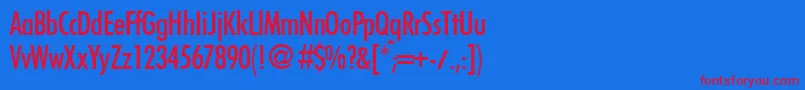 フォントFunctioncondtwomediumRegular – 赤い文字の青い背景