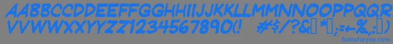 フォントJeffprit – 灰色の背景に青い文字