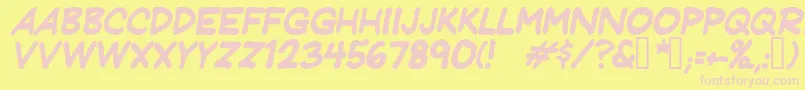 Jeffprit Font – Pink Fonts on Yellow Background