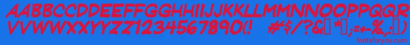 Jeffprit Font – Red Fonts on Blue Background