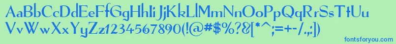 Więcej informacji o czcionce TheRealFont Czcionka TheRealFont – niebieskie czcionki na zielonym tle