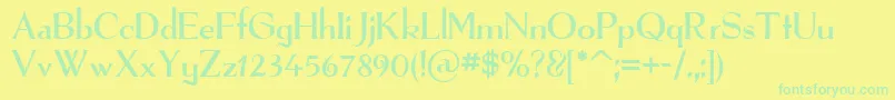 TheRealFont Font – Green Fonts on Yellow Background