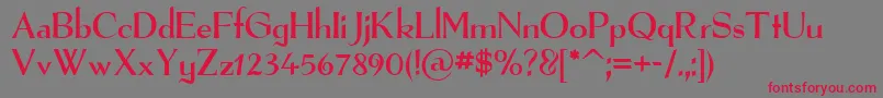 Fonte TheRealFont – fontes vermelhas em um fundo cinza