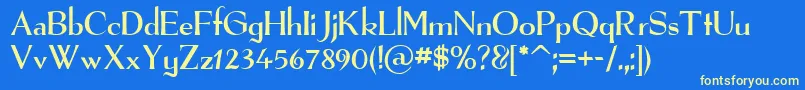 Fonte TheRealFont – fontes amarelas em um fundo azul