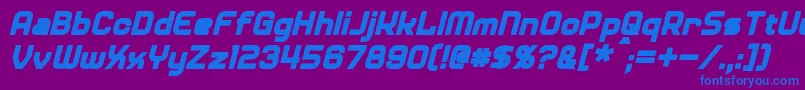 DinerBoldItalic Font – Blue Fonts on Purple Background