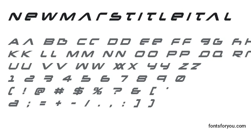 Шрифт Newmarstitleital – алфавит, цифры, специальные символы