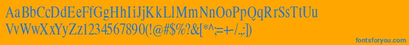Limescondensed Font – Blue Fonts on Orange Background