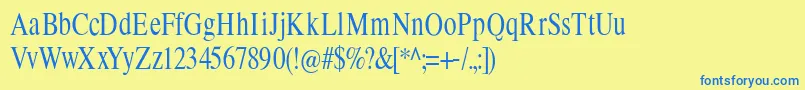 Limescondensed Font – Blue Fonts on Yellow Background