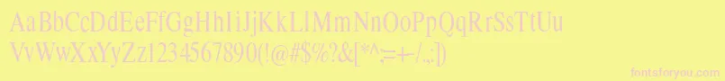 Limescondensed Font – Pink Fonts on Yellow Background