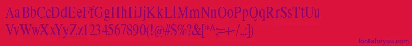 Limescondensed Font – Purple Fonts on Red Background