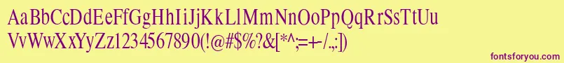 Limescondensed Font – Purple Fonts on Yellow Background