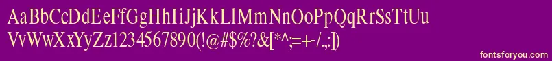 Limescondensed-Schriftart – Gelbe Schriften auf violettem Hintergrund