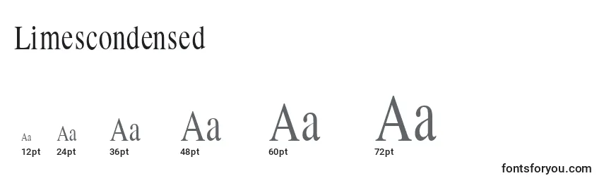 Limescondensed Font Sizes