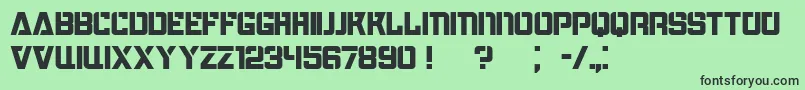 Bombardment Font – Black Fonts on Green Background