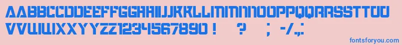 Bombardment Font – Blue Fonts on Pink Background