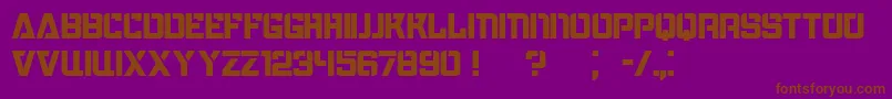 Bombardment-Schriftart – Braune Schriften auf violettem Hintergrund