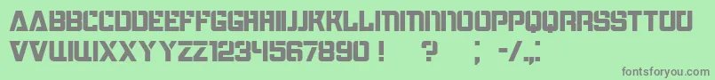 Bombardment Font – Gray Fonts on Green Background