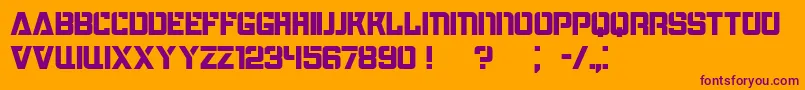 Bombardment Font – Purple Fonts on Orange Background