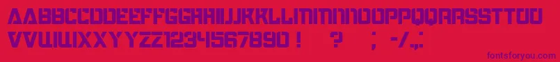 Bombardment Font – Purple Fonts on Red Background