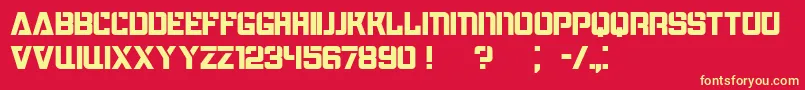 Bombardment Font – Yellow Fonts on Red Background