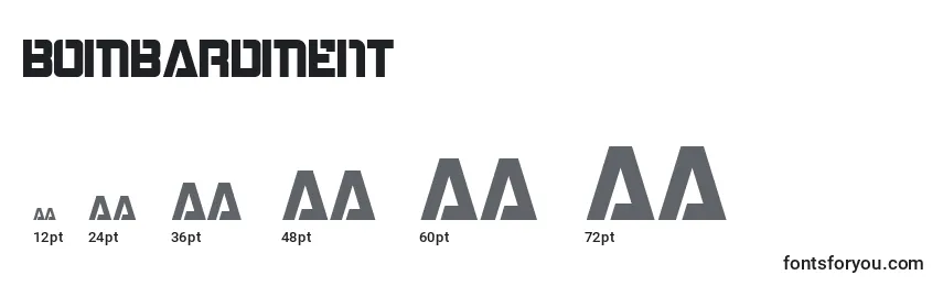 Bombardment font sizes