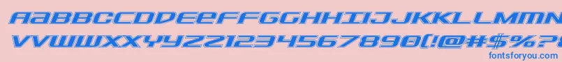フォントSdfacadital – ピンクの背景に青い文字