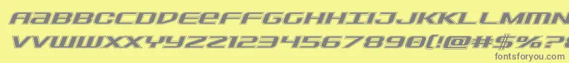 フォントSdfacadital – 黄色の背景に灰色の文字