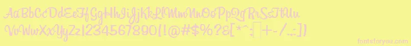 Billabong-Schriftart – Rosa Schriften auf gelbem Hintergrund