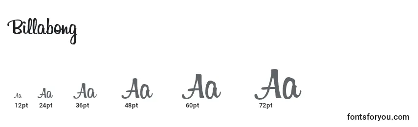 Billabong Font Sizes