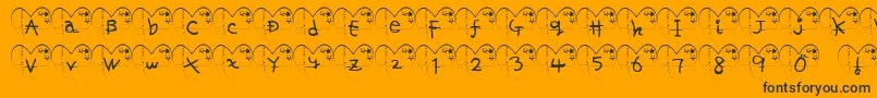 HaFont-fontti – mustat fontit oranssilla taustalla