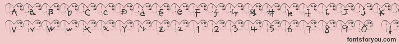 HaFont-fontti – mustat fontit vaaleanpunaisella taustalla