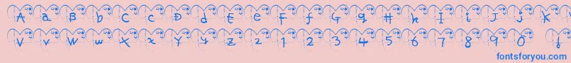 HaFont-Schriftart – Blaue Schriften auf rosa Hintergrund