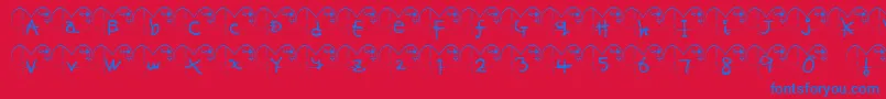 Шрифт HaFont – синие шрифты на красном фоне