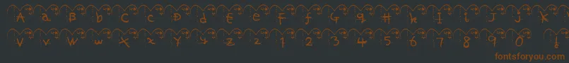 HaFont-fontti – ruskeat fontit mustalla taustalla