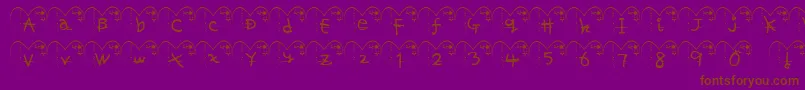HaFont-Schriftart – Braune Schriften auf violettem Hintergrund