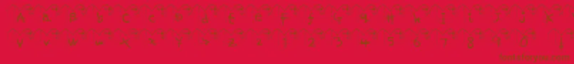 HaFont-Schriftart – Braune Schriften auf rotem Hintergrund