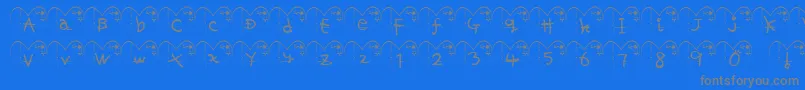 フォントHaFont – 青い背景に灰色の文字