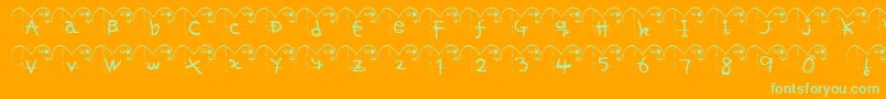 HaFont Font – Green Fonts on Orange Background
