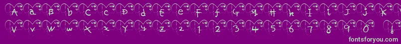 HaFont-fontti – vihreät fontit violetilla taustalla