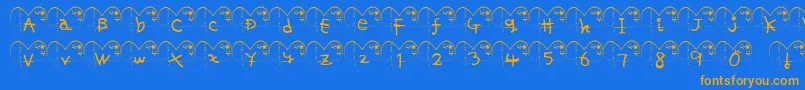 Шрифт HaFont – оранжевые шрифты на синем фоне