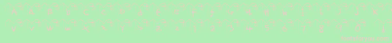 Czcionka HaFont – różowe czcionki na zielonym tle