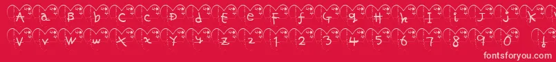 HaFont-fontti – vaaleanpunaiset fontit punaisella taustalla