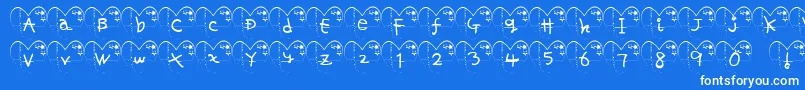 Шрифт HaFont – белые шрифты на синем фоне