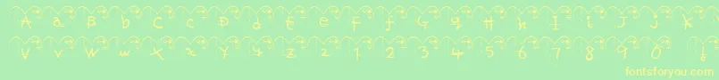 フォントHaFont – 黄色の文字が緑の背景にあります