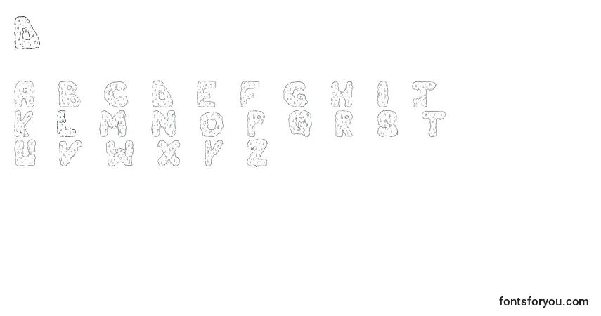 Czcionka Drippingcool – alfabet, cyfry, specjalne znaki
