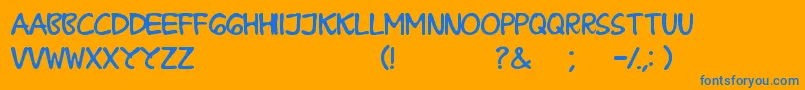 BPraharaThTlsnTgn Font – Blue Fonts on Orange Background