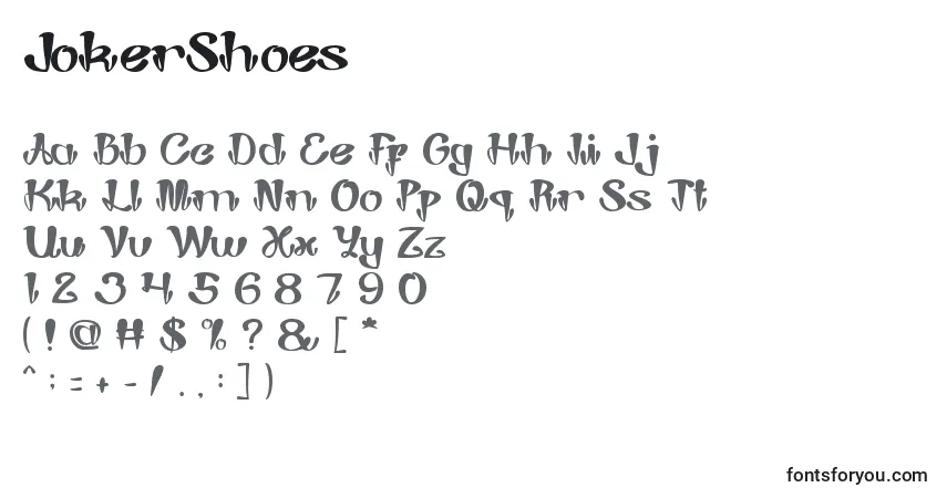 JokerShoes-fontti – aakkoset, numerot, erikoismerkit