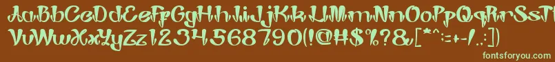 JokerShoes-fontti – vihreät fontit ruskealla taustalla