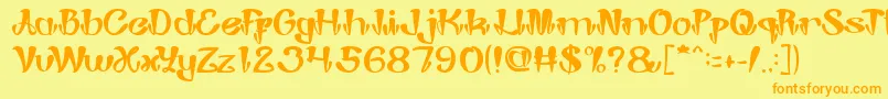 JokerShoes Font – Orange Fonts on Yellow Background